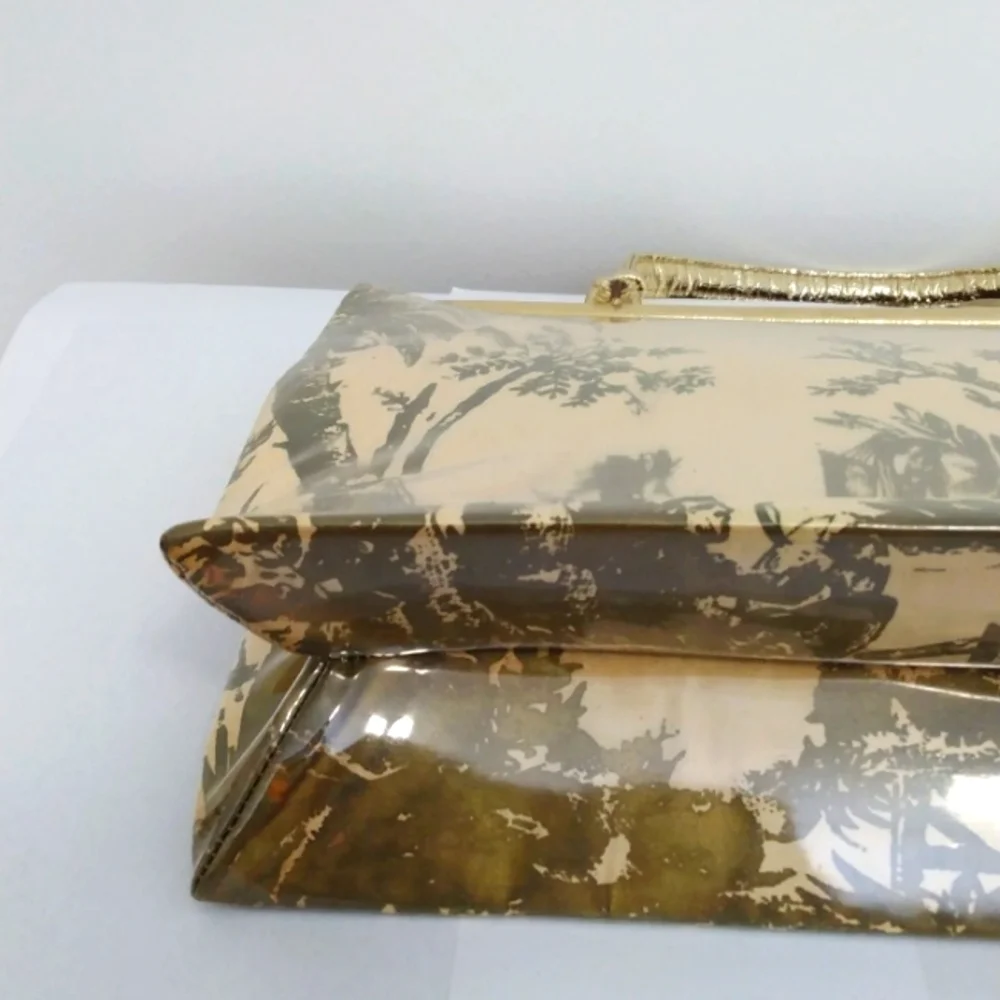 Women Bag Source New York Vintage Clear Vinyl Like Waterproof Exterior Artist